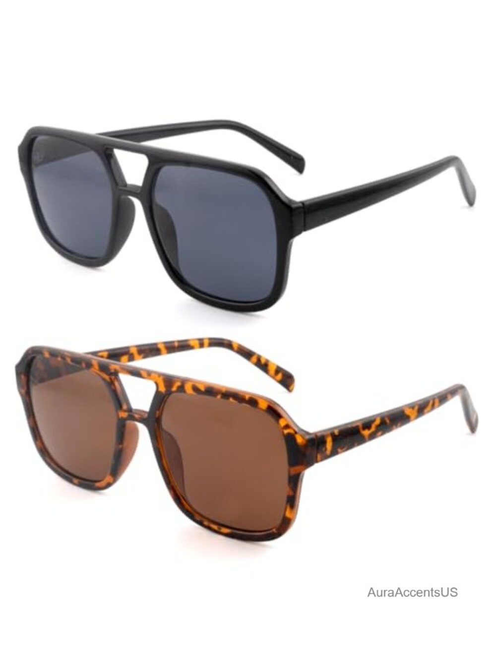 2 Pack Full Aviator Reader Sunglasses Oversize Non-Bifocal UV400 Reading Glasses
